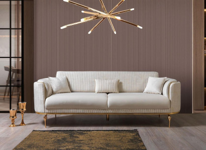 Modernes Wohnzimmer Sofa Luxus weiß Sofas Gepolstert Sitz 3 Sitzer